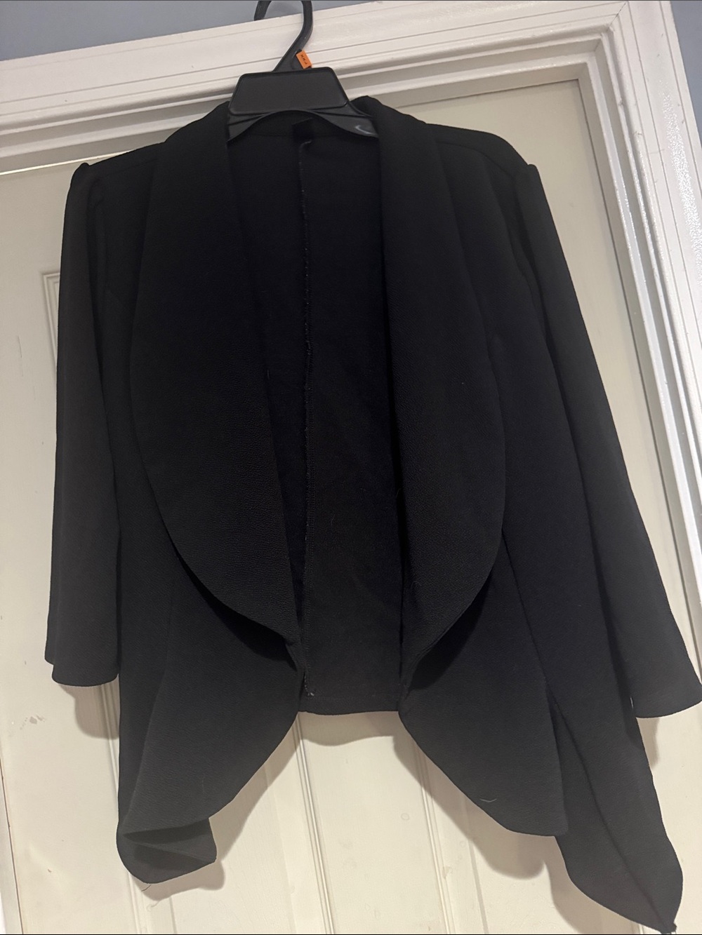 SHEIN Black Draped Open-Front Blazer